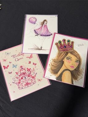 Papyrus | Birthday Queen Card Trio with Crown and Butterfly Art | Diva Birthday